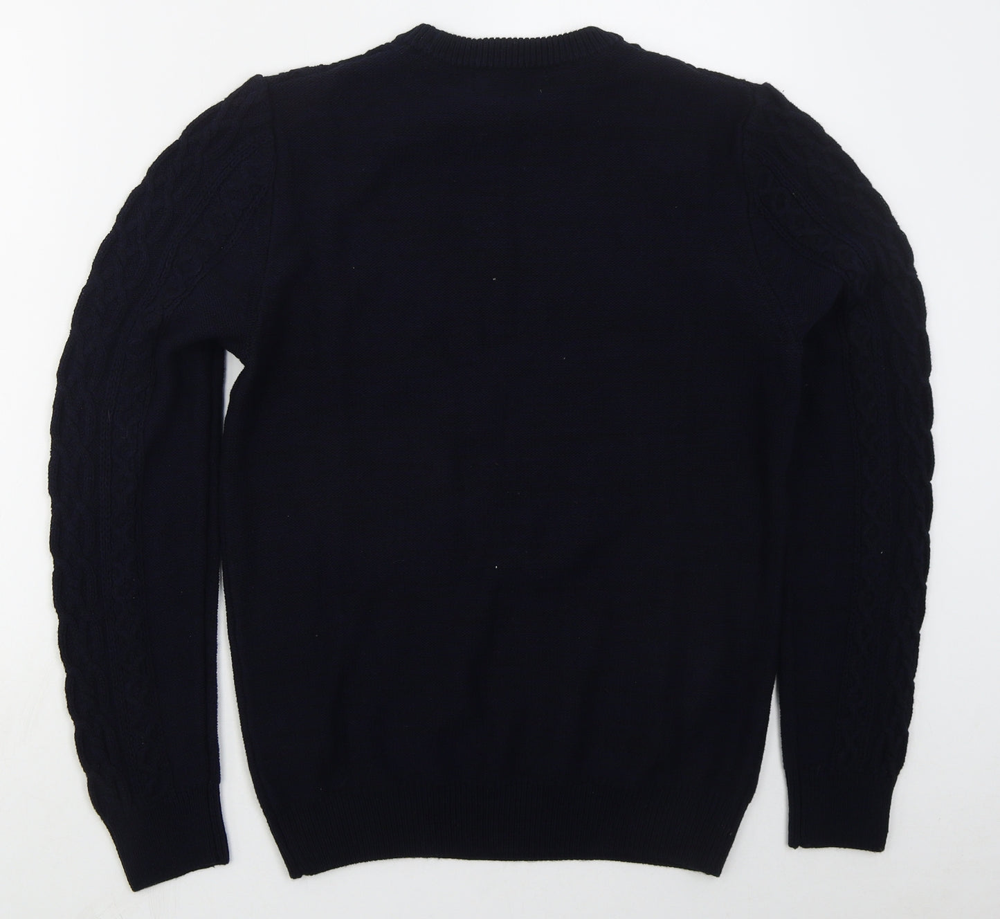 Primark Mens Blue Crew Neck  Acrylic Pullover Jumper Size M