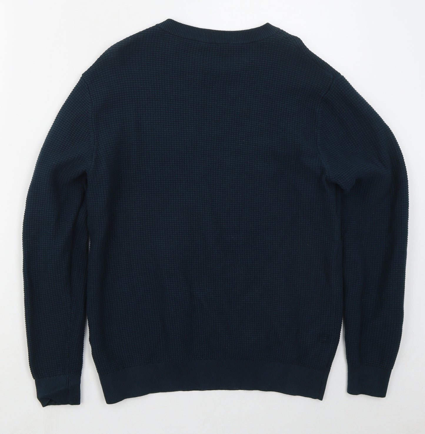 George Mens Green Crew Neck  Cotton Pullover Jumper Size M