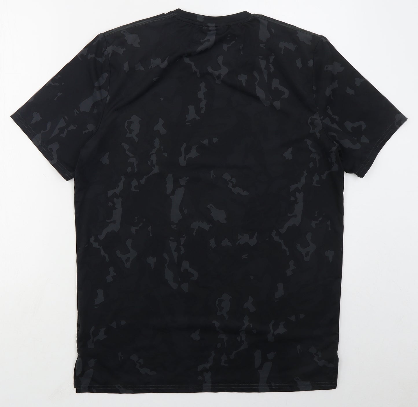 Gymshark Mens Grey Camouflage Polyester Basic T-Shirt Size S Crew Neck Pullover