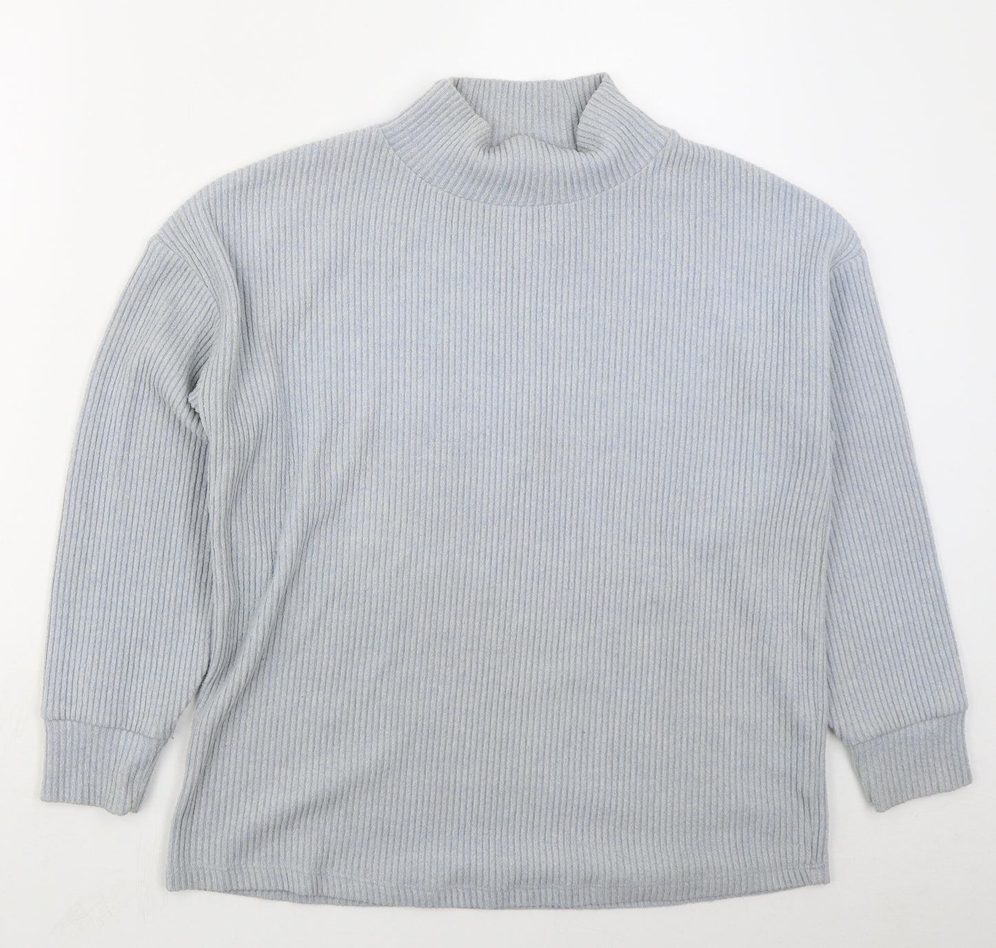 TU Womens Blue High Neck  Polyester Pullover Jumper Size 10