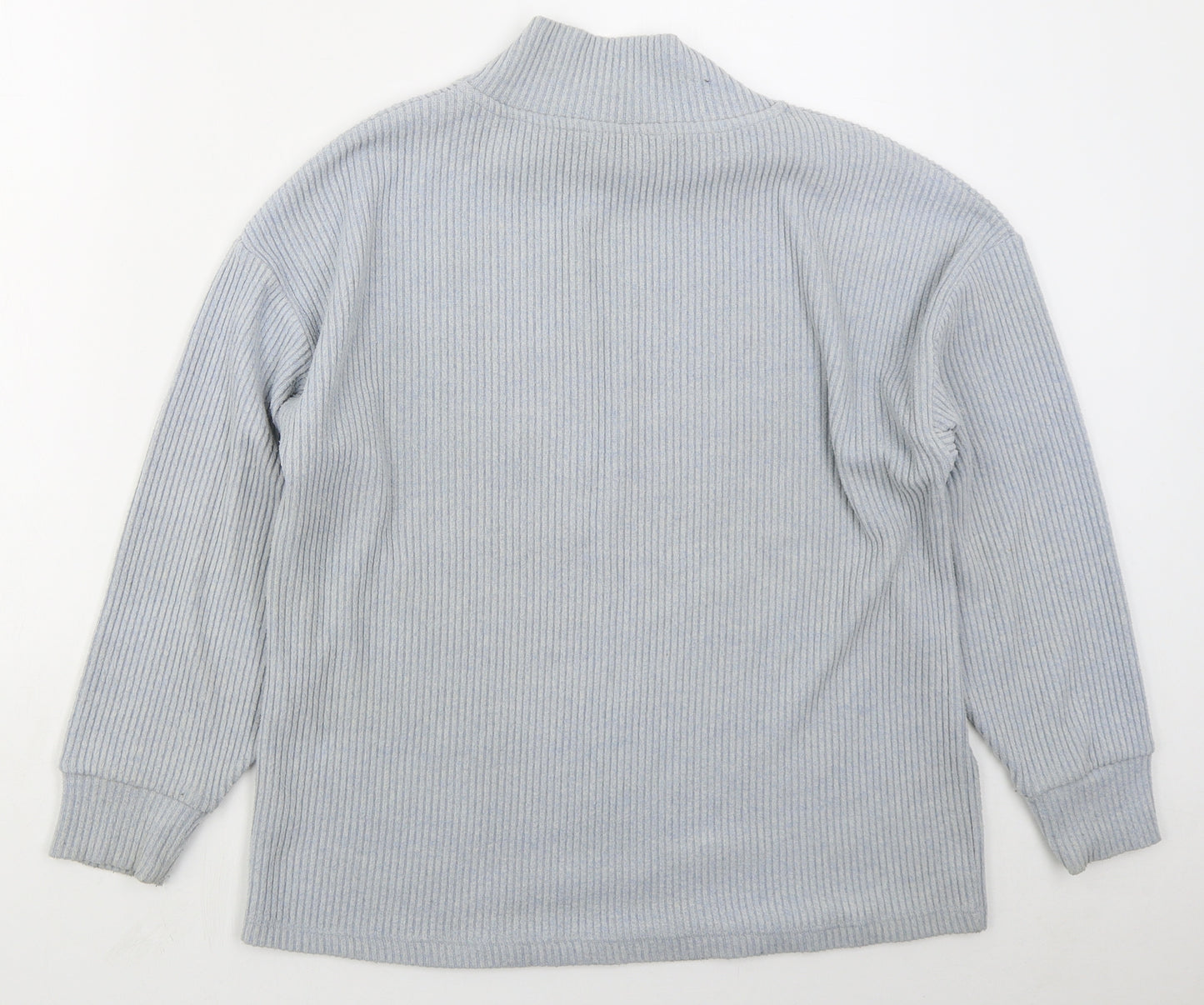 TU Womens Blue High Neck  Polyester Pullover Jumper Size 10