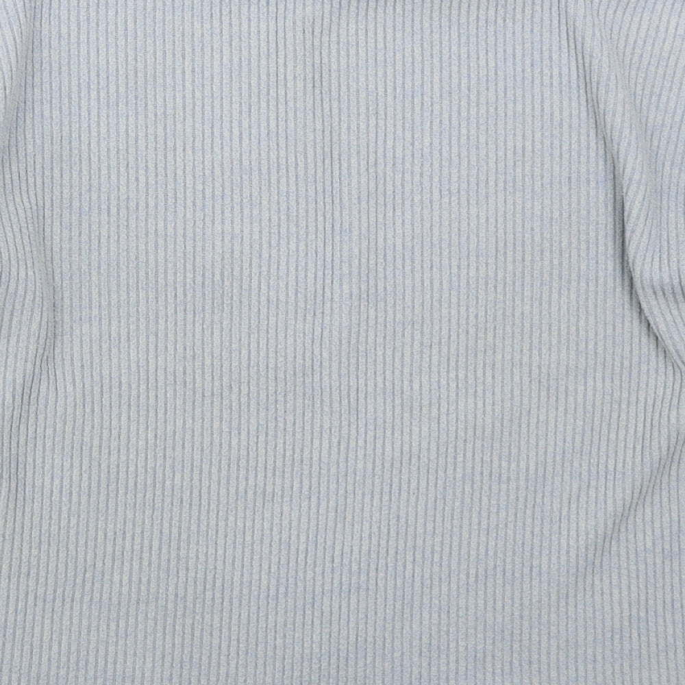 TU Womens Blue High Neck  Polyester Pullover Jumper Size 10
