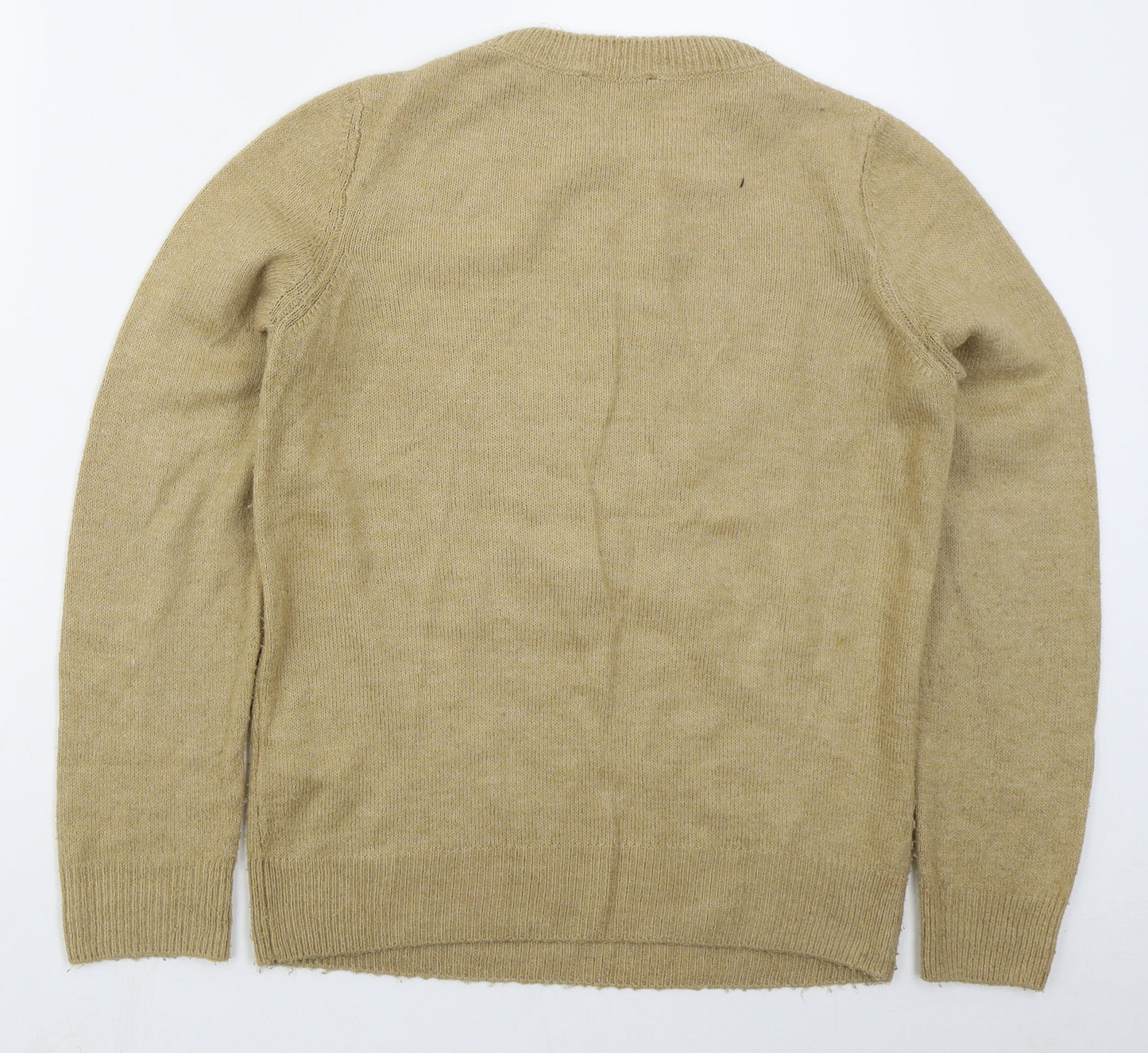 F&F Womens Brown Crew Neck  Acrylic Pullover Jumper Size 8   - Star