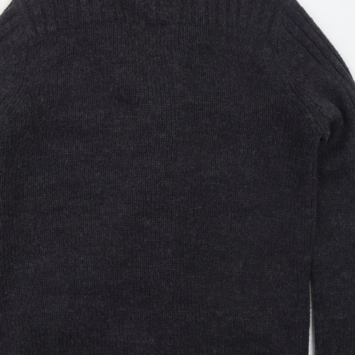 Dunnes Mens Grey Collared  Acrylic Cardigan Jumper Size S