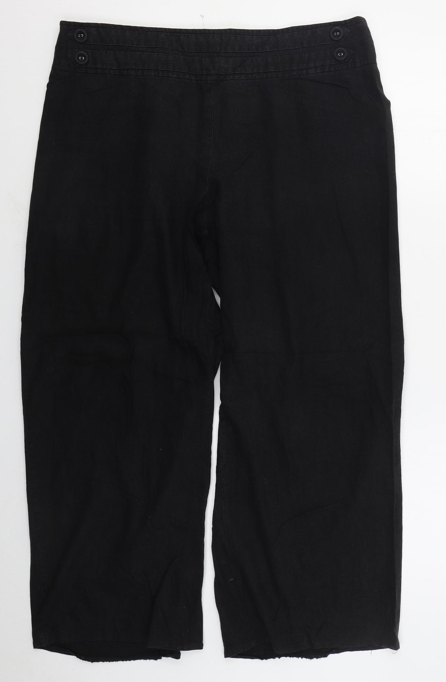 Arcadia Womens Black  Linen Trousers  Size 20 L27 in Regular