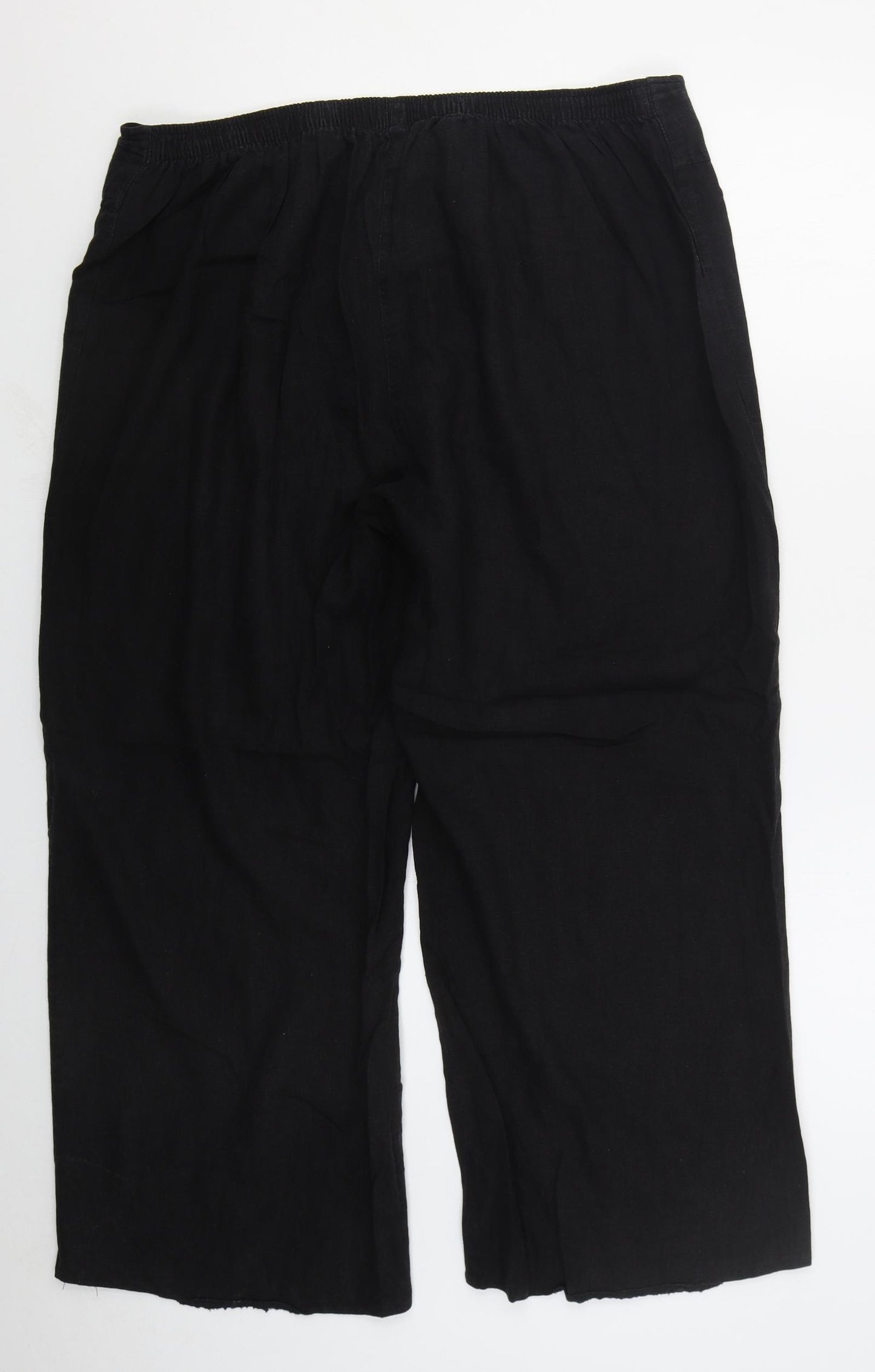 Arcadia Womens Black  Linen Trousers  Size 20 L27 in Regular