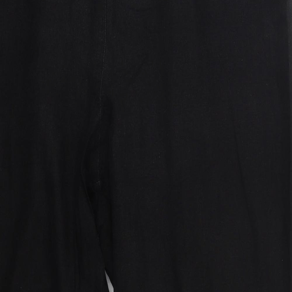 Arcadia Womens Black  Linen Trousers  Size 20 L27 in Regular