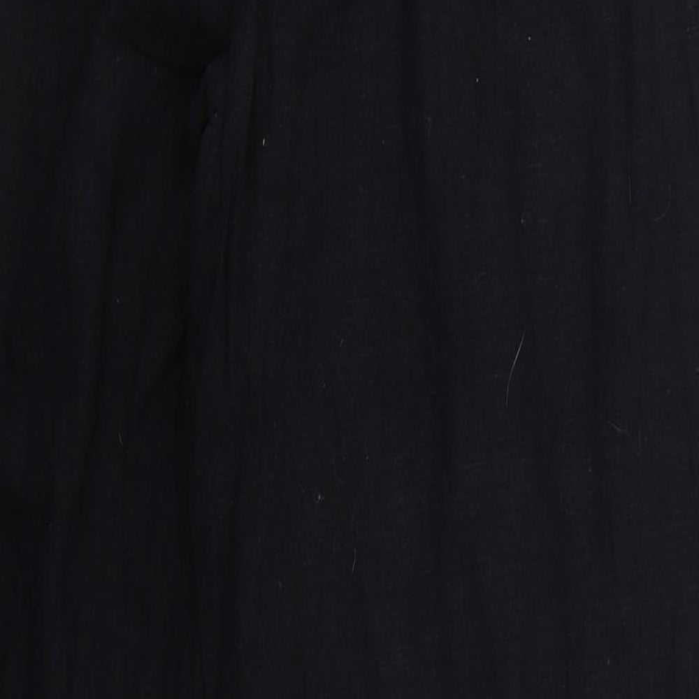 George Womens Black  Linen Trousers  Size 12 L28 in Regular Drawstring
