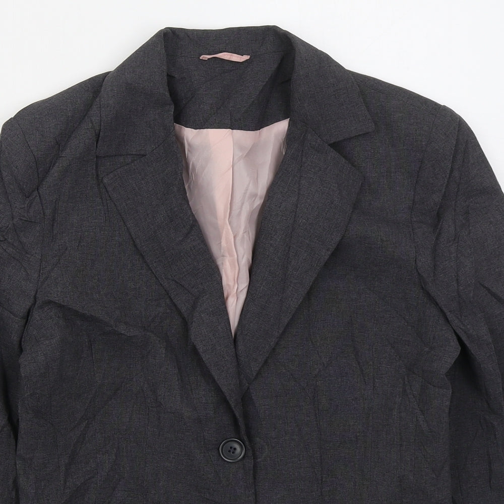 New Look Womens Grey  Polyester Jacket Suit Jacket Size 10