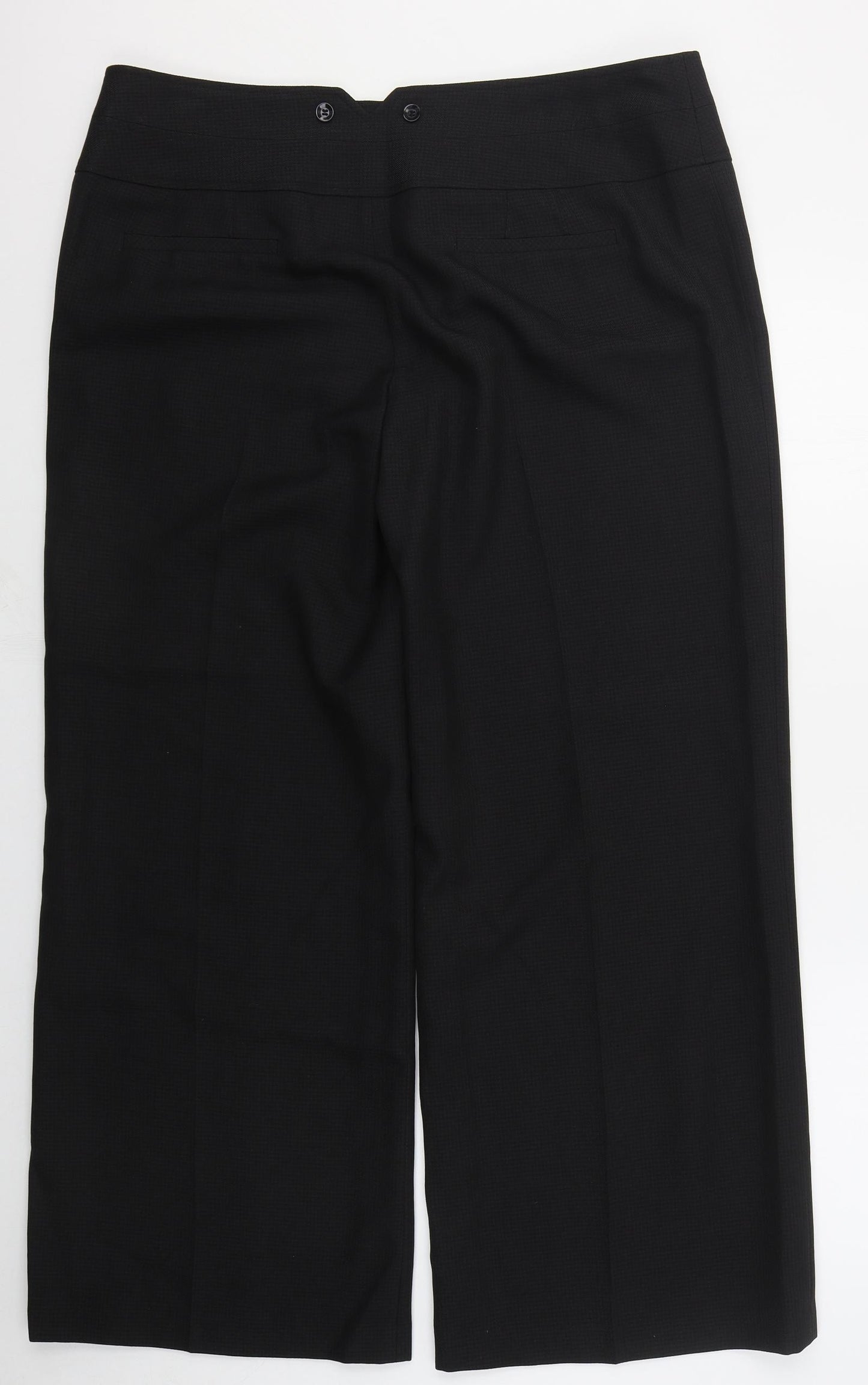 F&F Womens Grey Houndstooth Polyester Trousers  Size 18 L31 in Regular Button