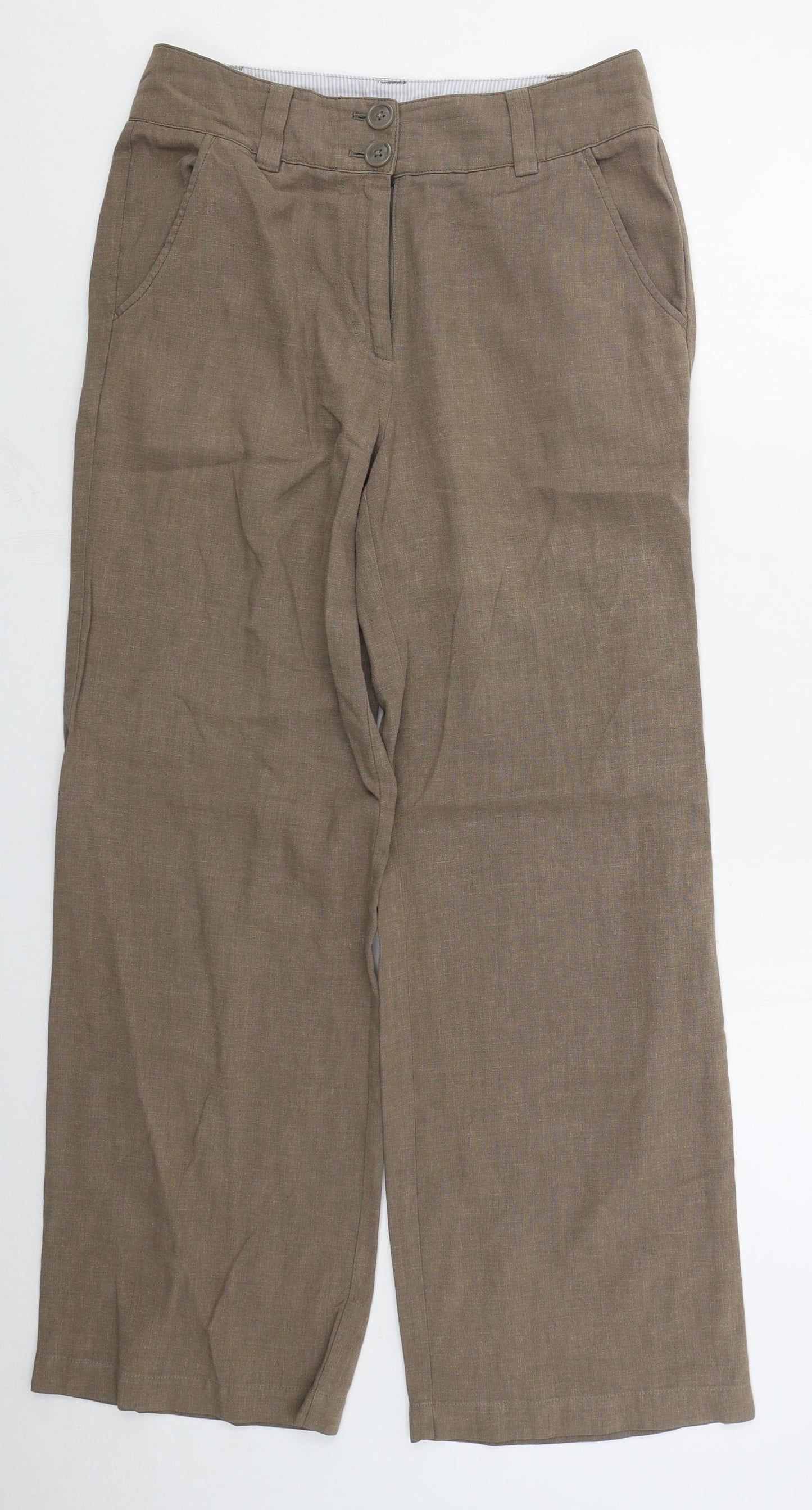 Rohan Womens Brown  Linen Trousers  Size 8 L29 in Regular Button