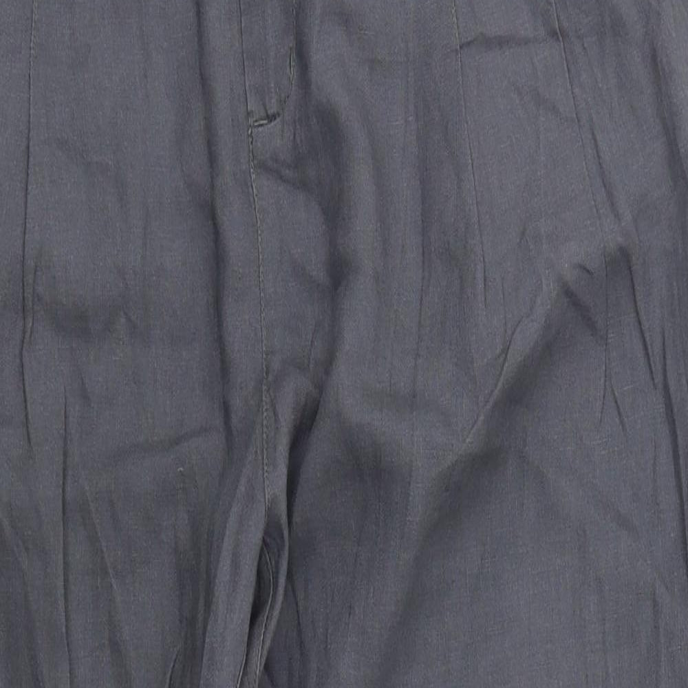 Noa Noa Womens Grey  Linen Trousers  Size M L32 in Regular Button