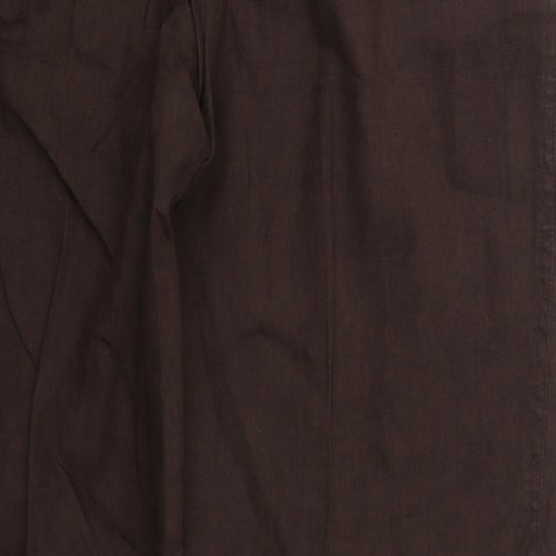 TU Womens Brown  Linen Trousers  Size 16 L30 in Regular Button