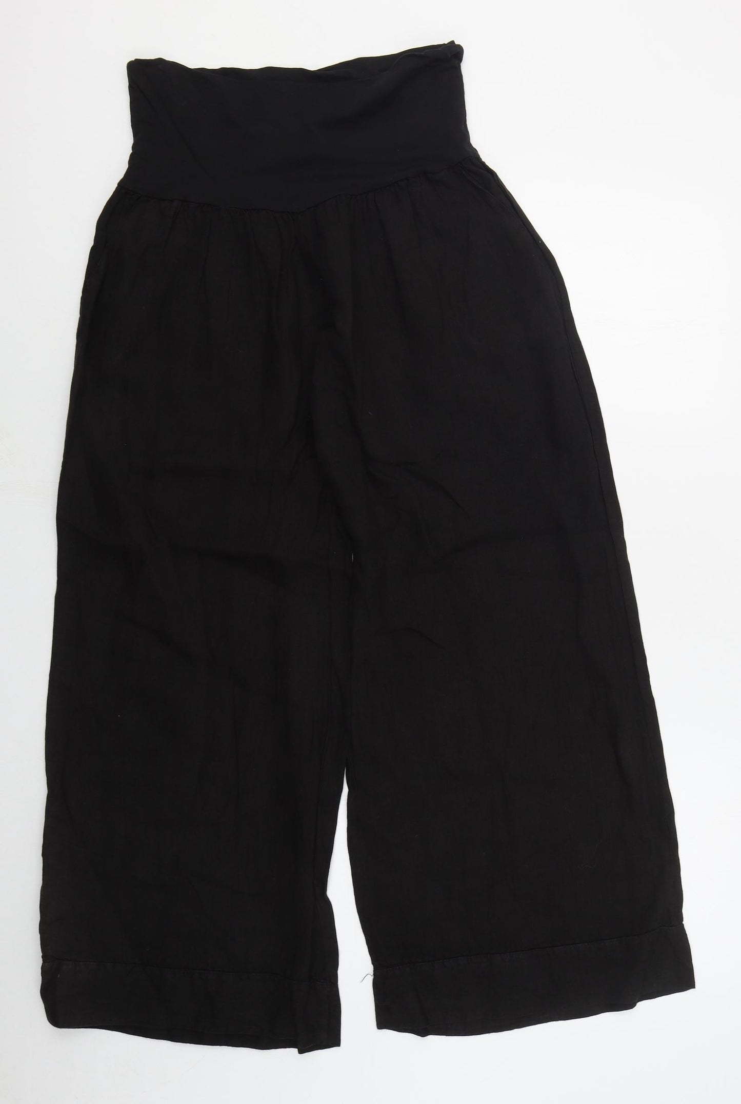 Made in Italy Womens Black  Linen Trousers  Size 2XL L28 in Regular
