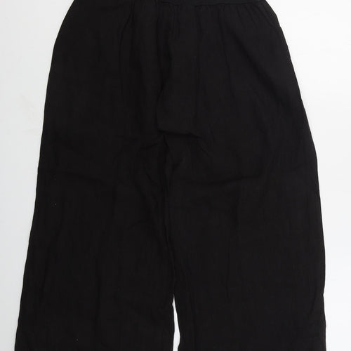 Made in Italy Womens Black  Linen Trousers  Size 2XL L28 in Regular