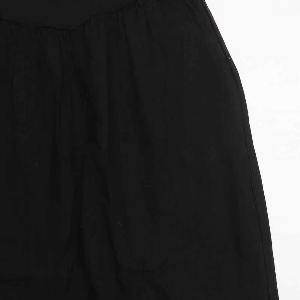 Made in Italy Womens Black  Linen Trousers  Size 2XL L28 in Regular