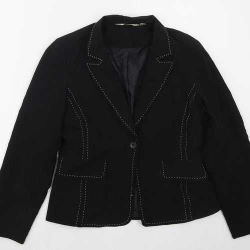YFN Collection Womens Black  Polyester Jacket Suit Jacket Size 12