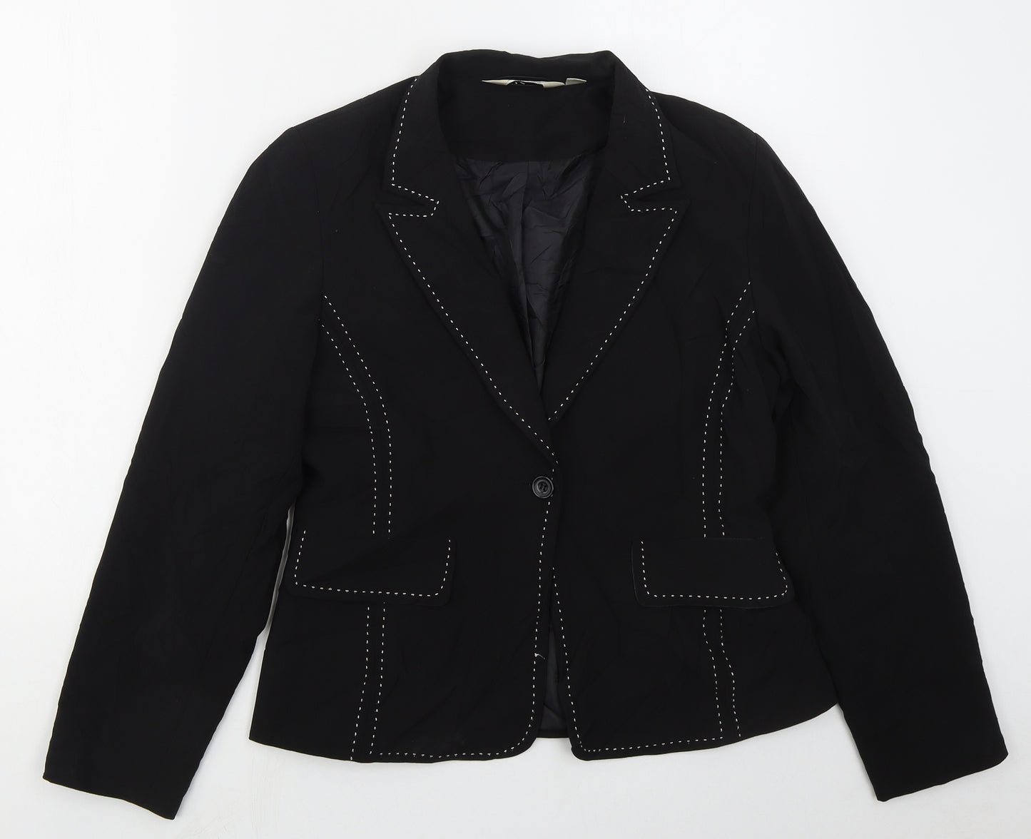 YFN Collection Womens Black  Polyester Jacket Suit Jacket Size 12