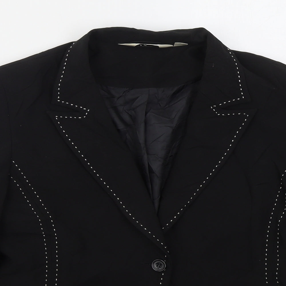 YFN Collection Womens Black  Polyester Jacket Suit Jacket Size 12