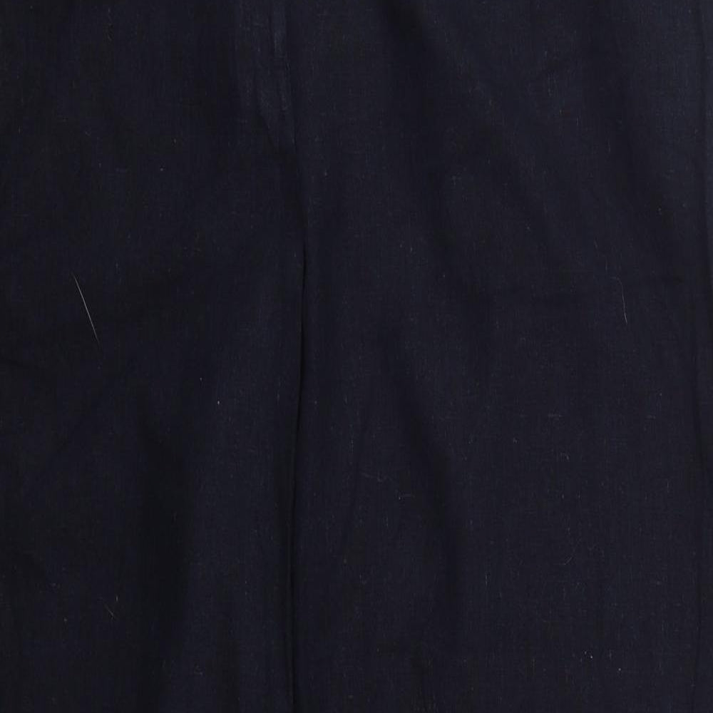 M&Co Womens Blue  Linen Trousers  Size 20 L30 in Regular Hook & Eye