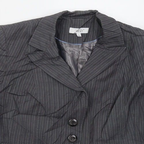 NEXT Womens Grey Striped Polyester Jacket Suit Jacket Size 16