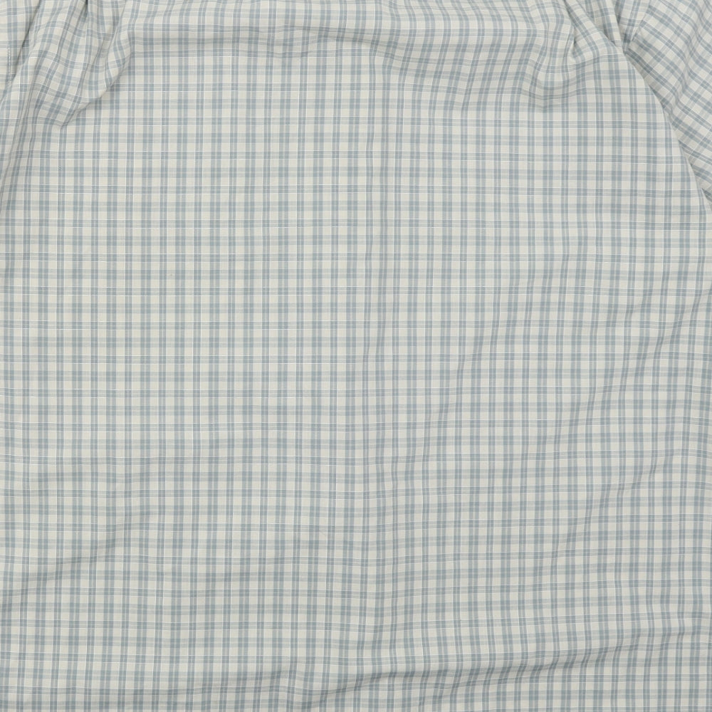 Cedar Wood State Mens Green Check Polyester  Button-Up Size XL Collared Button