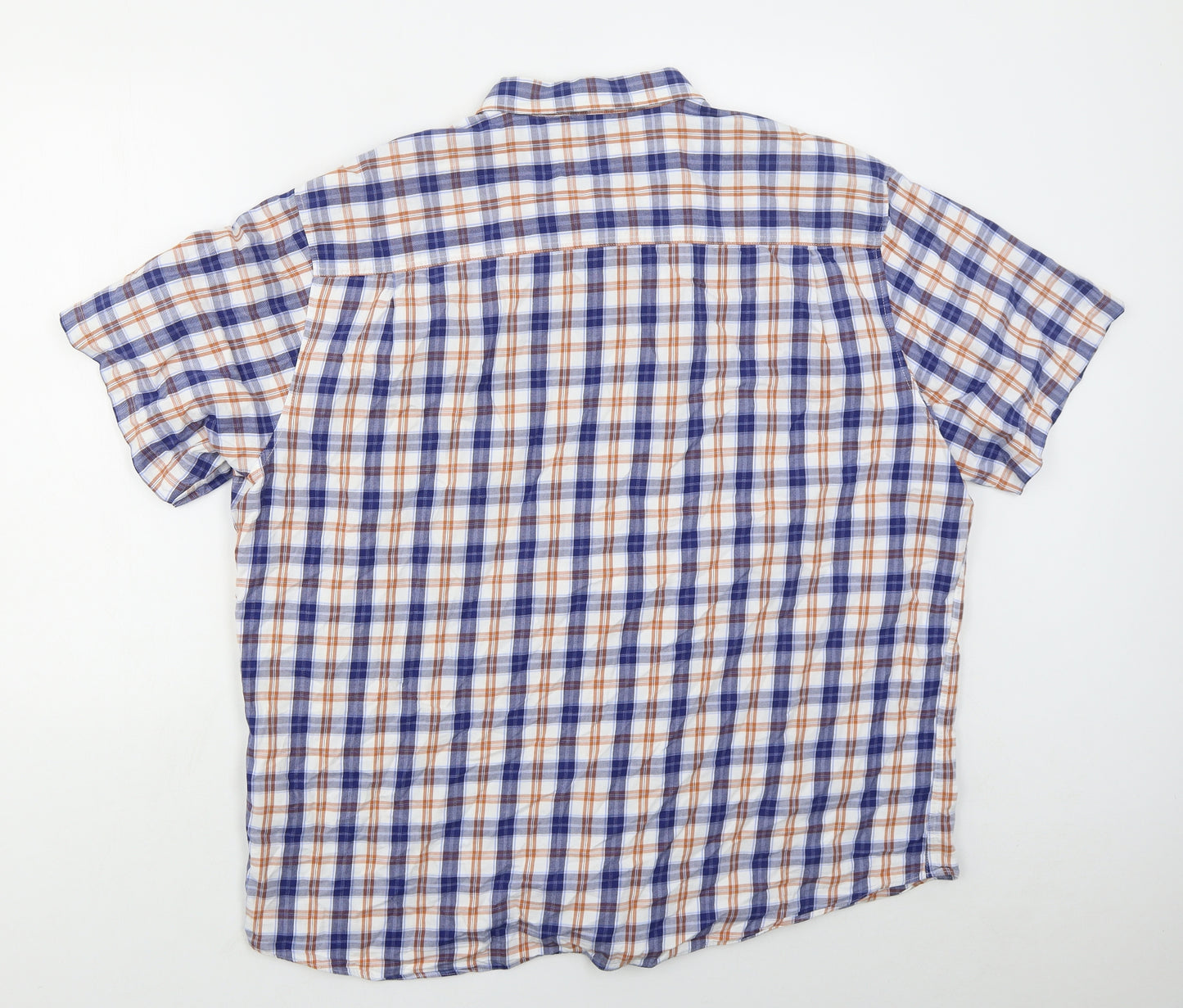 Lincoln Mens Blue Check Cotton  Button-Up Size 2XL Collared Button