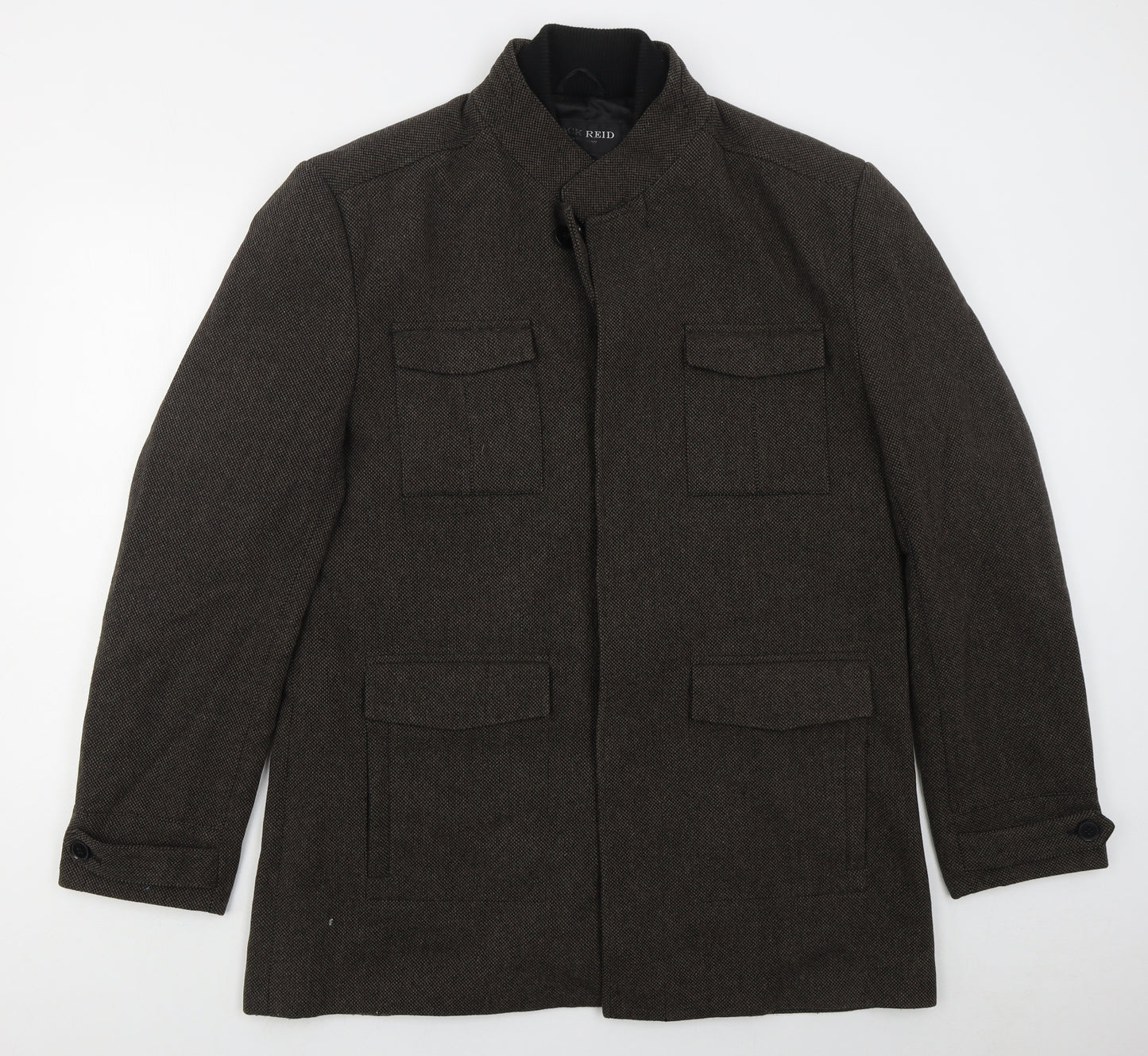 Jack Reid Mens Brown   Pea Coat Coat Size XL  Zip