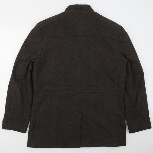 Jack Reid Mens Brown   Pea Coat Coat Size XL  Zip