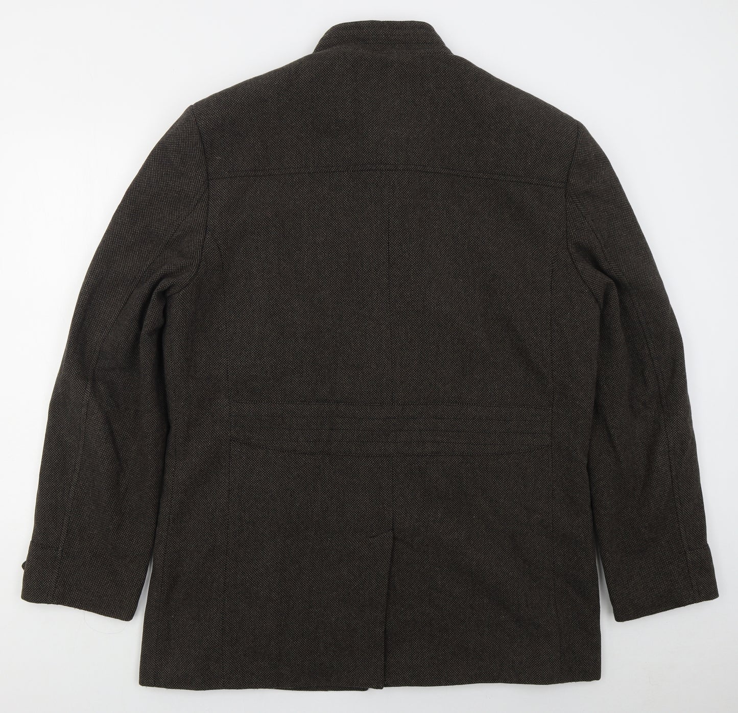 Jack Reid Mens Brown   Pea Coat Coat Size XL  Zip
