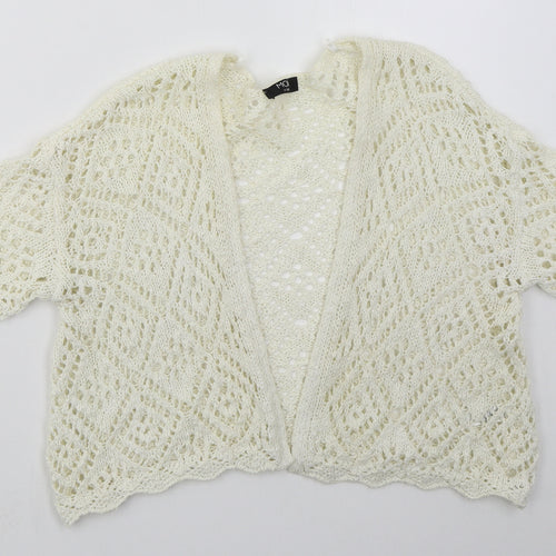 George Womens Ivory V-Neck  Cotton Cardigan Jumper Size 16
