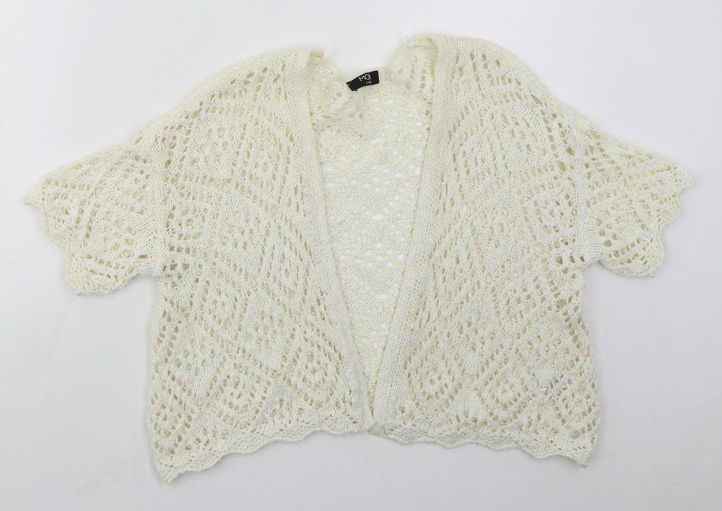 George Womens Ivory V-Neck  Cotton Cardigan Jumper Size 16