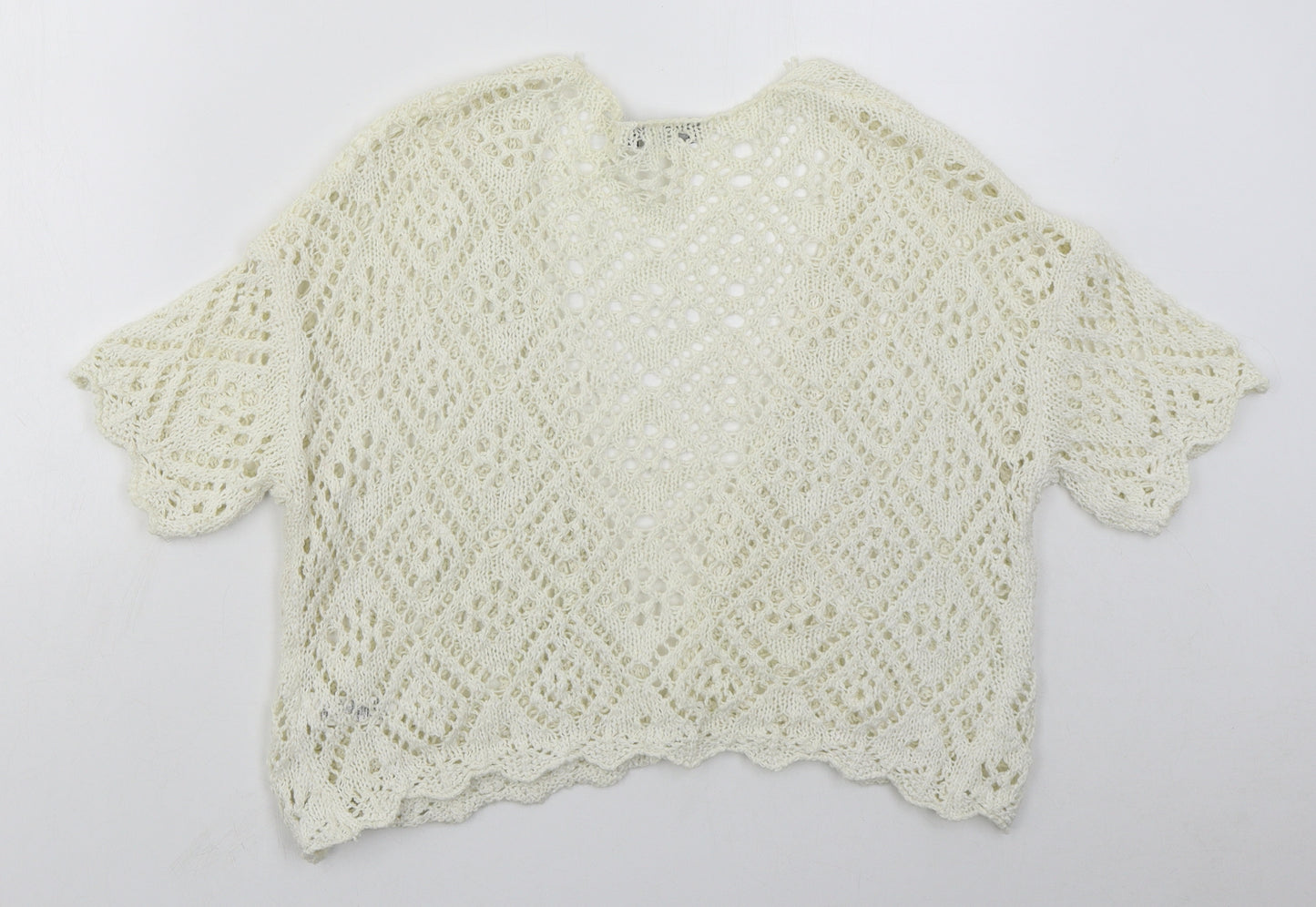 George Womens Ivory V-Neck  Cotton Cardigan Jumper Size 16