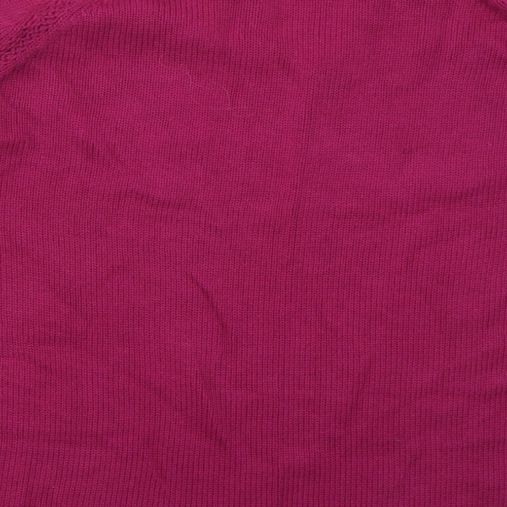 NEXT Womens Pink V-Neck  Cotton Pullover Jumper Size 16