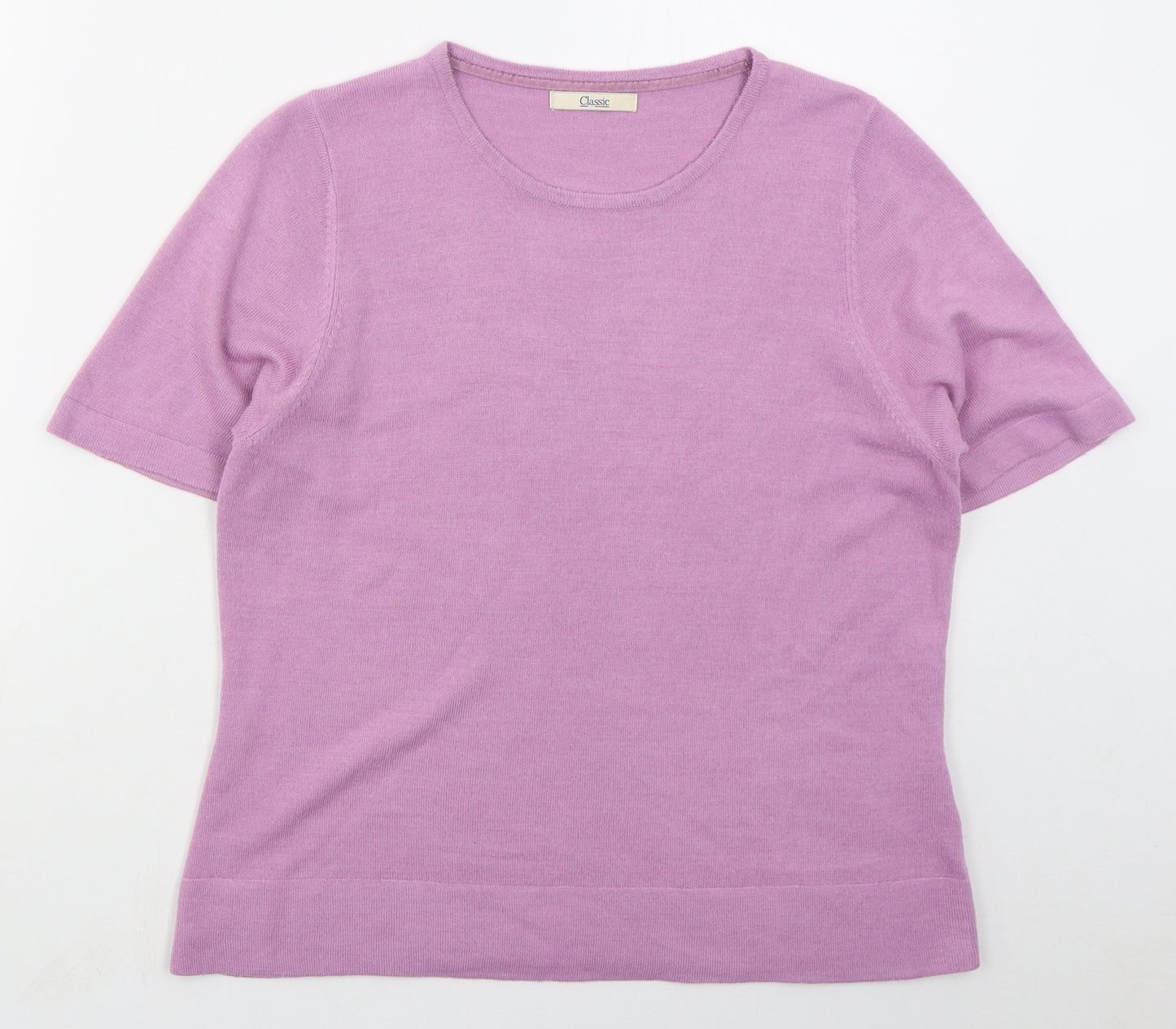 Marks and Spencer Womens Purple Crew Neck  Acrylic Pullover Jumper Size 14