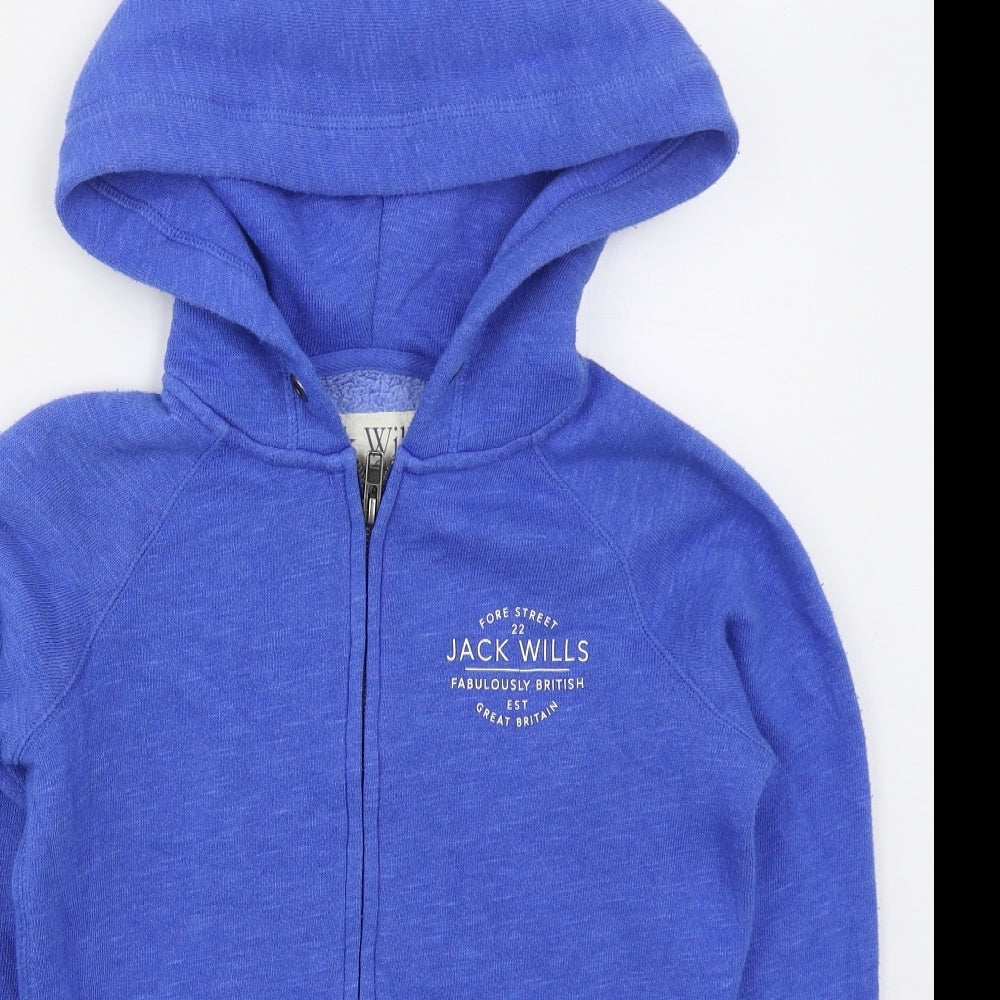 Jack Wills Womens Blue  Polyester Full Zip Hoodie Size 6  Zip