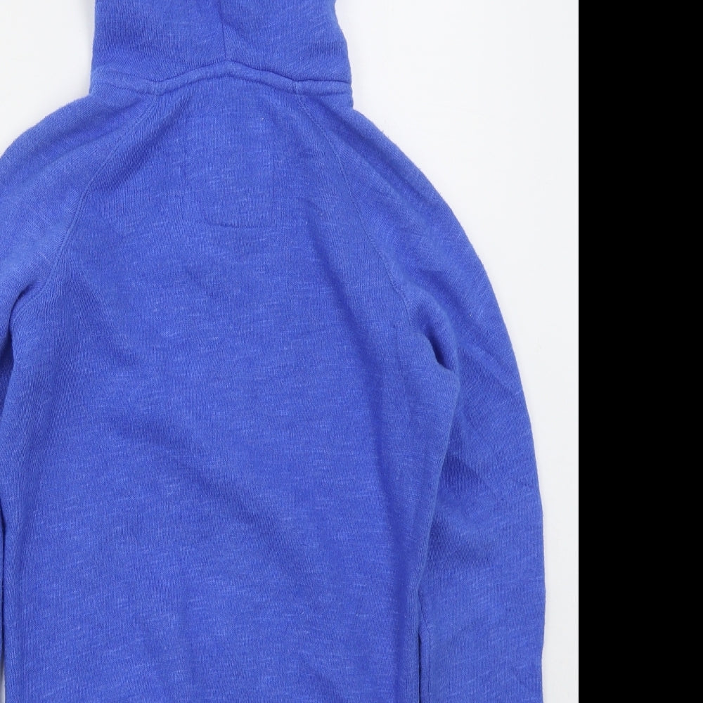 Jack Wills Womens Blue  Polyester Full Zip Hoodie Size 6  Zip