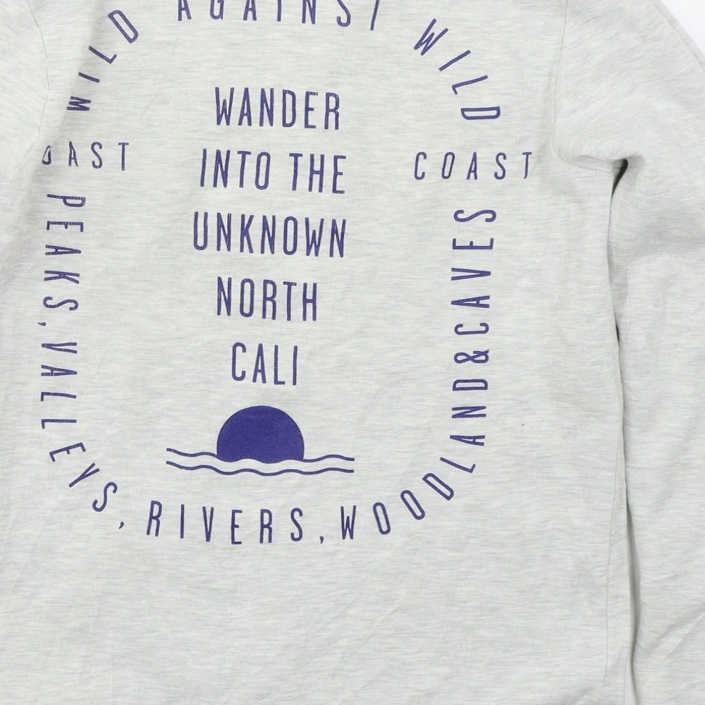 Topman Mens Grey  Cotton Pullover Sweatshirt Size XS   - Cali