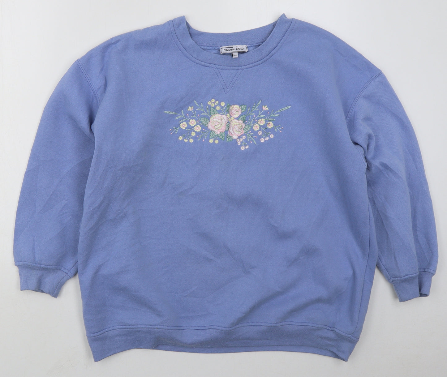 Nouveau Womens Black  Polyester Pullover Sweatshirt Size M  Pullover - Flowers