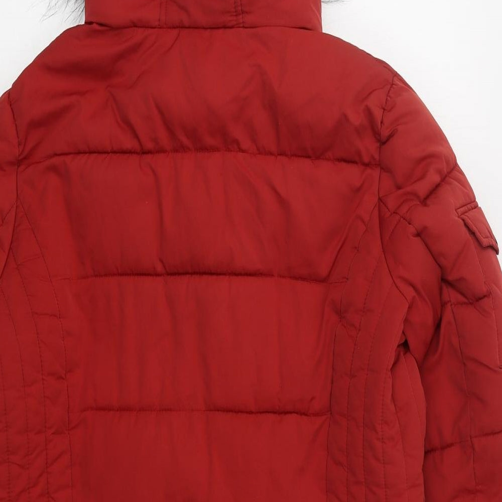 George Womens Red   Parka Coat Size 16  Zip