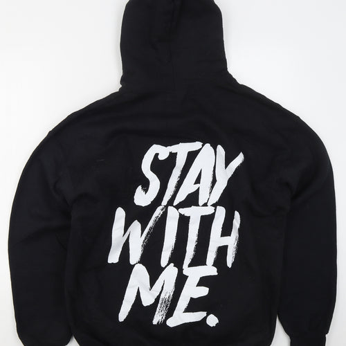 Gildan Mens Black  Cotton Pullover Hoodie Size L   - Stay With Me