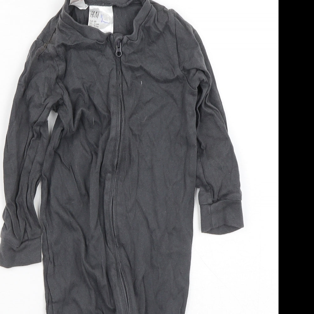 H&M Baby Grey  Cotton Romper One-Piece Size 9-12 Months