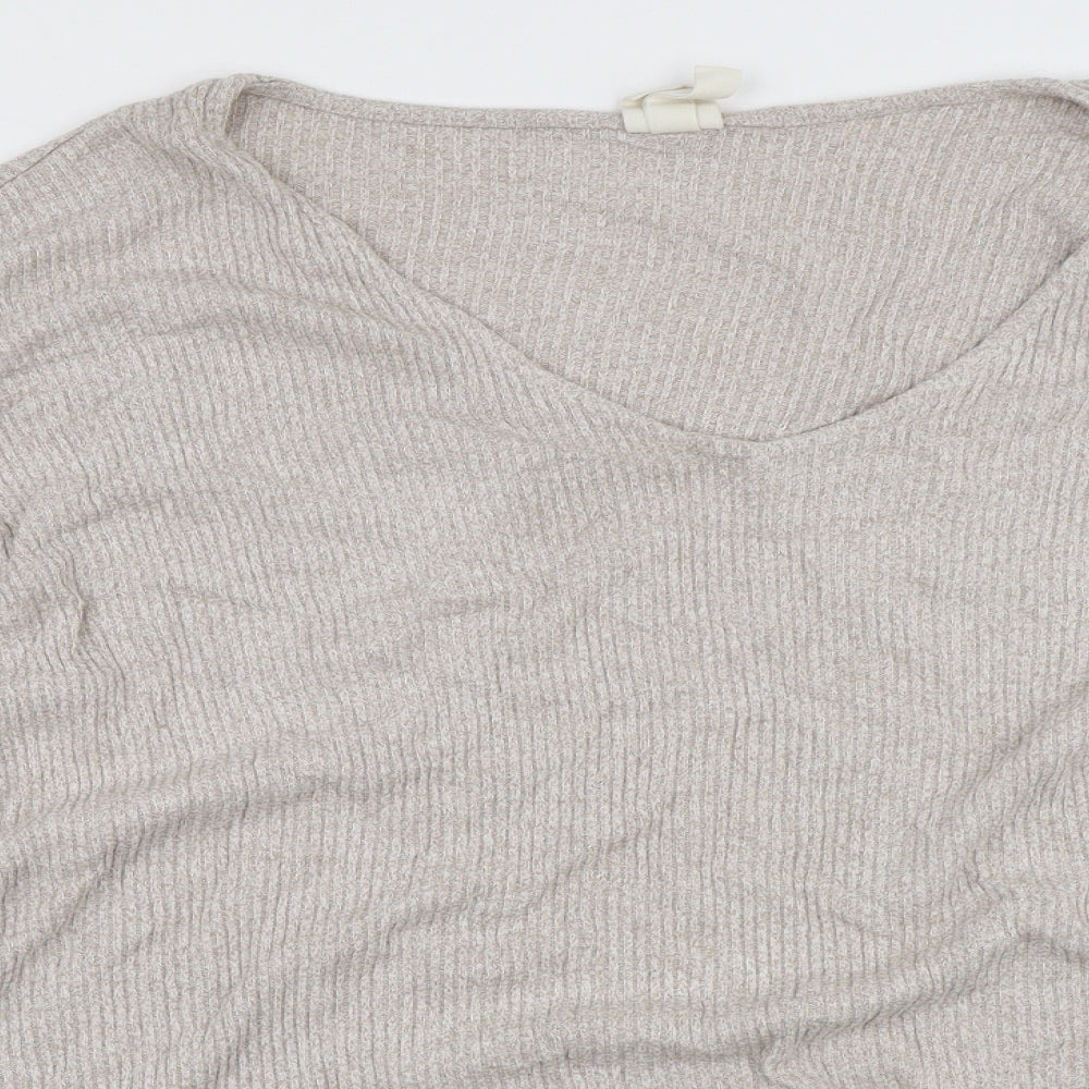 H&M Womens Beige  Viscose Pullover Sweatshirt Size XL