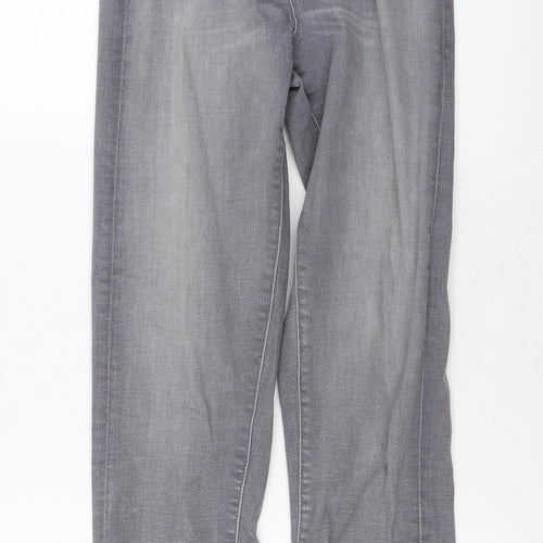 Marks and Spencer Womens Grey  Cotton Straight Jeans Size 8 L28 in Regular