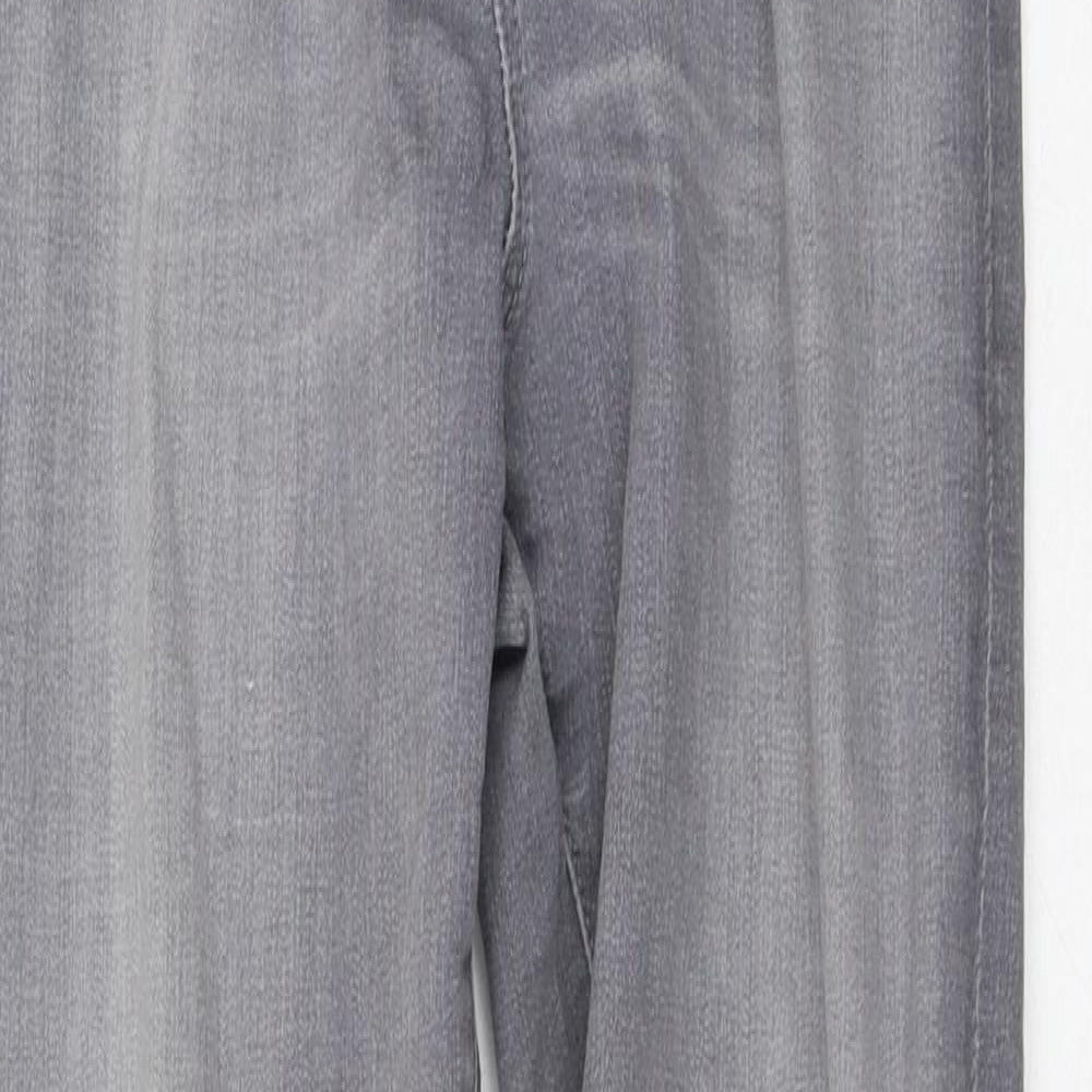 Marks and Spencer Womens Grey  Cotton Straight Jeans Size 8 L28 in Regular