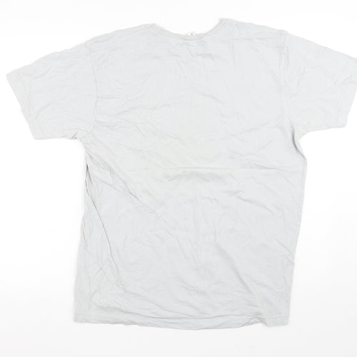 Live And Tell Womens Grey  100% Cotton Basic T-Shirt Size L Crew Neck - Teeturtle Dinosaur