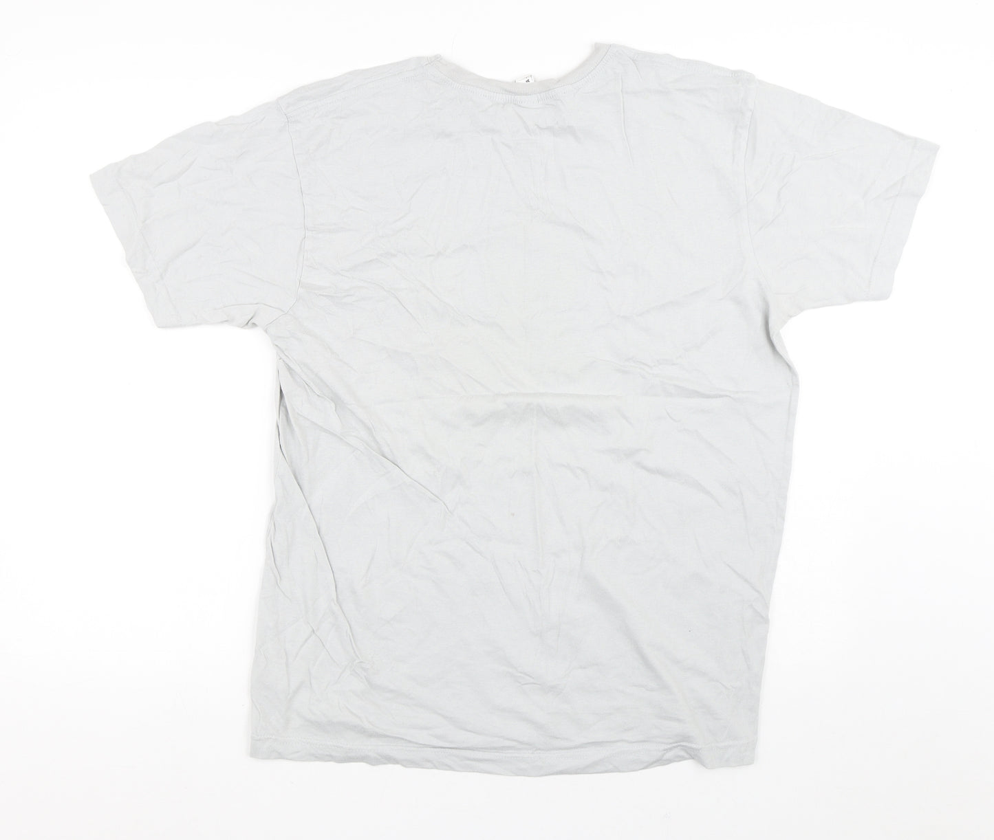 Live And Tell Womens Grey  100% Cotton Basic T-Shirt Size L Crew Neck - Teeturtle Dinosaur