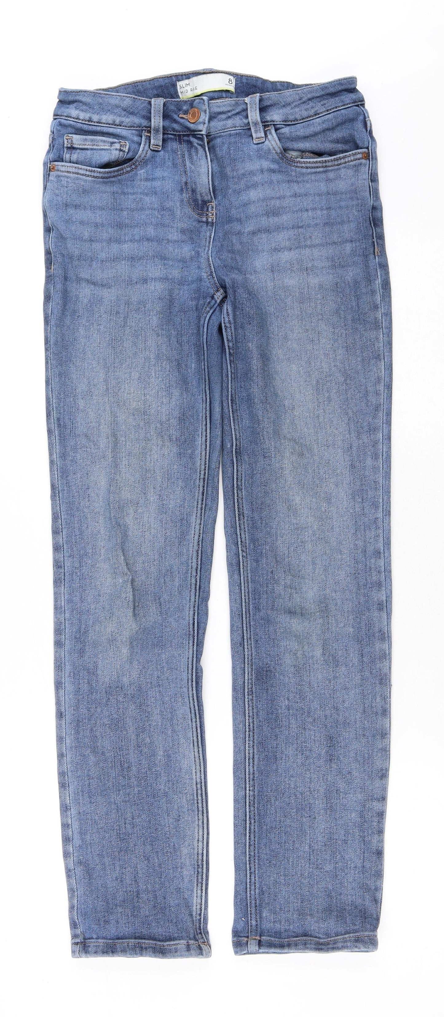 NEXT Womens Blue  Cotton Straight Jeans Size 8 L29 in Slim