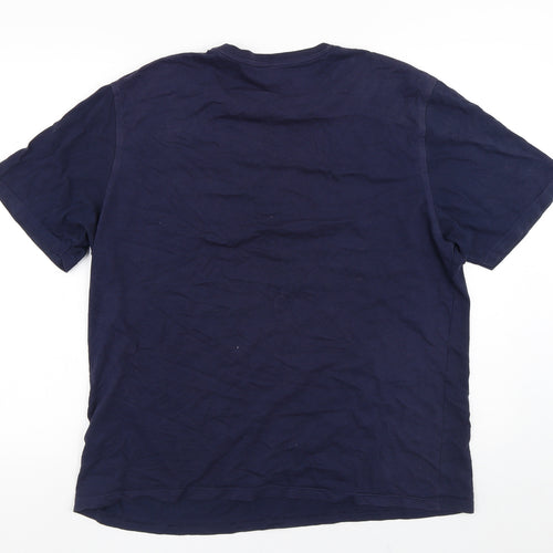 Marks and Spencer Mens Blue  Cotton  T-Shirt Size L Collared