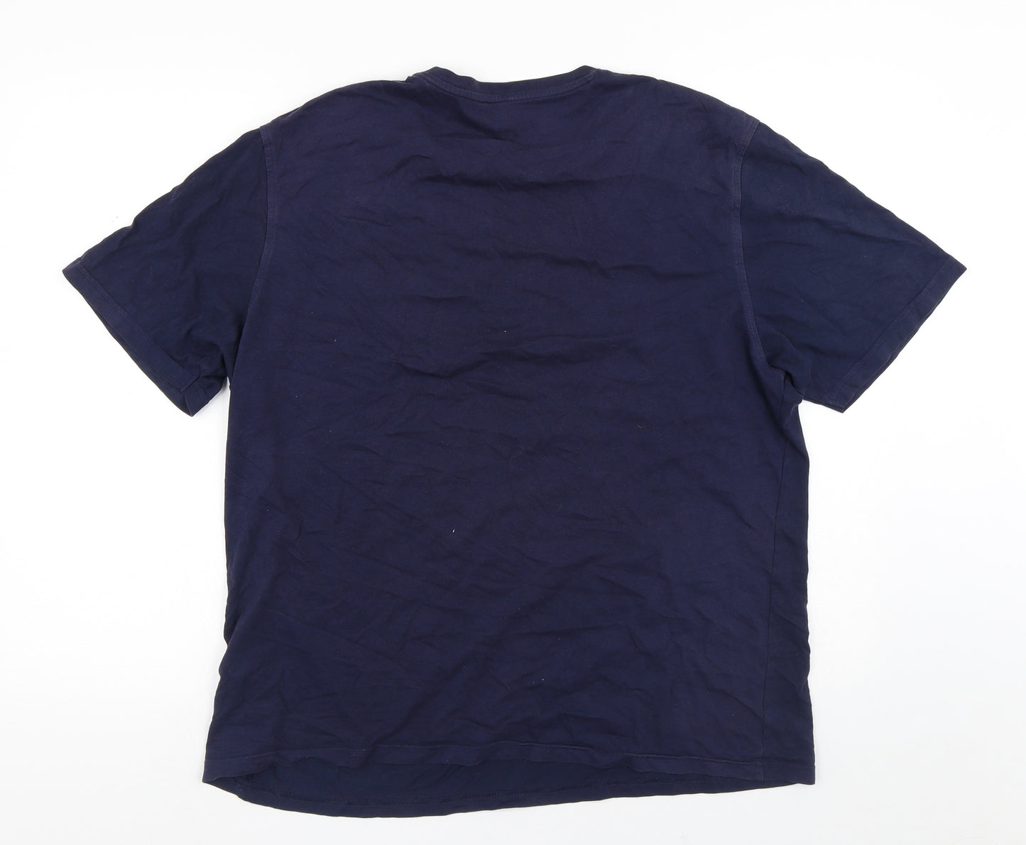 Marks and Spencer Mens Blue  Cotton  T-Shirt Size L Collared